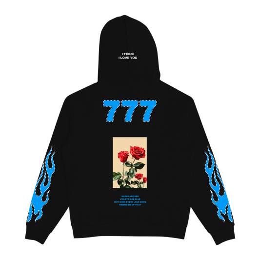 777 LOVE & LUCK RHINESTONE HOODIE