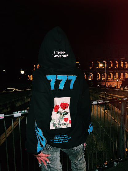 777 LOVE & LUCK RHINESTONE HOODIE