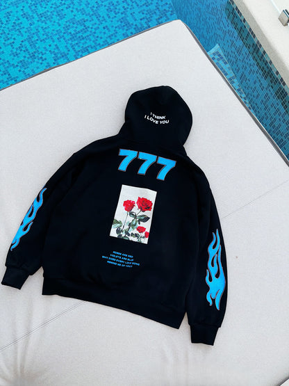 777 LOVE & LUCK RHINESTONE HOODIE