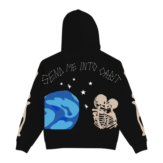 TO THE MOON DISTRESSED PATCH HOODIE